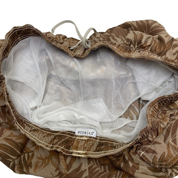 OVIESSE  Swim Trunks Medium Mens/ XXL Boys Brown Leaf - Picture 7 of 7